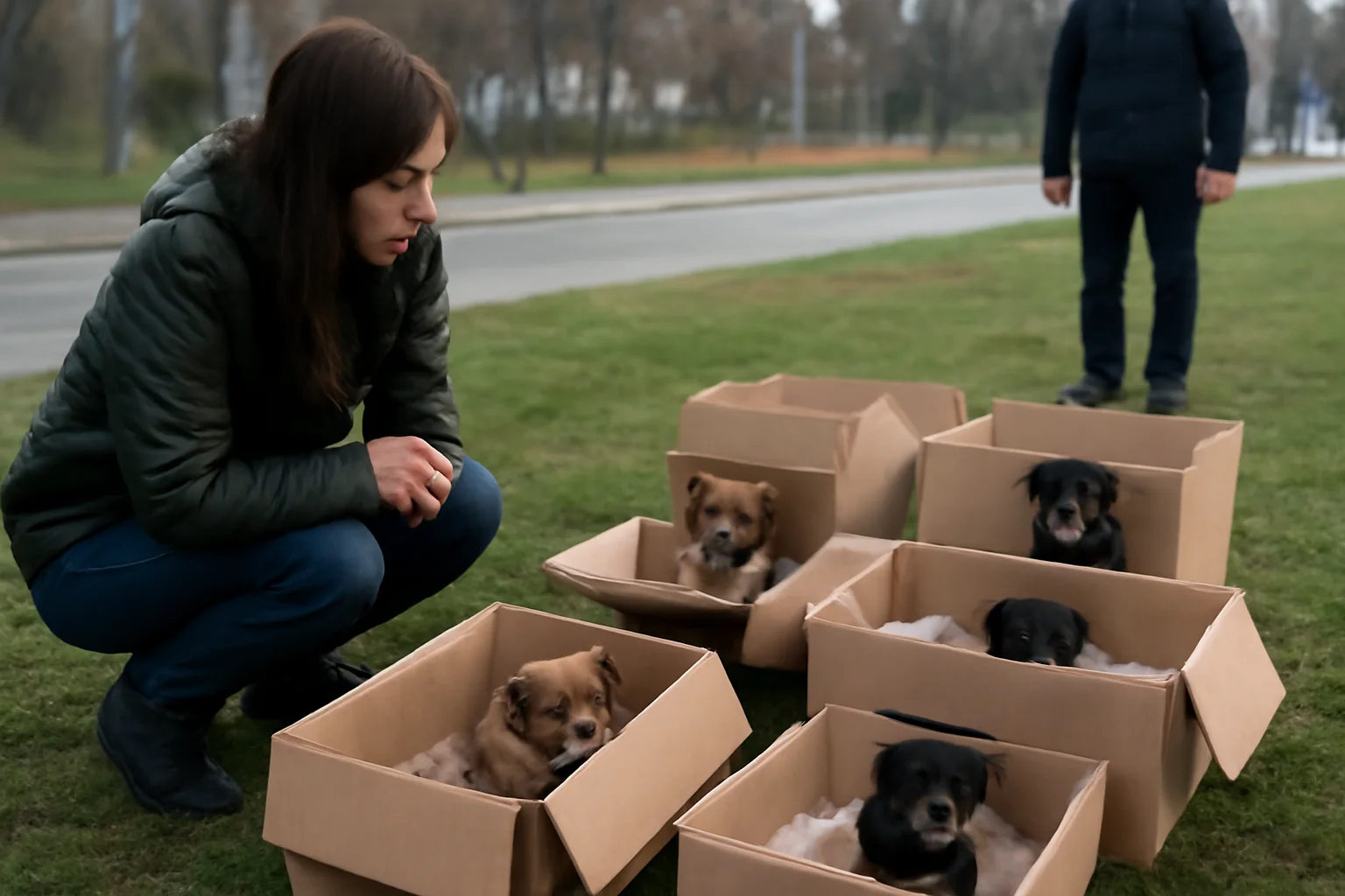 17 căței abandonați în cutii, abandonați pe domeniul public în doar câteva zile (foto)