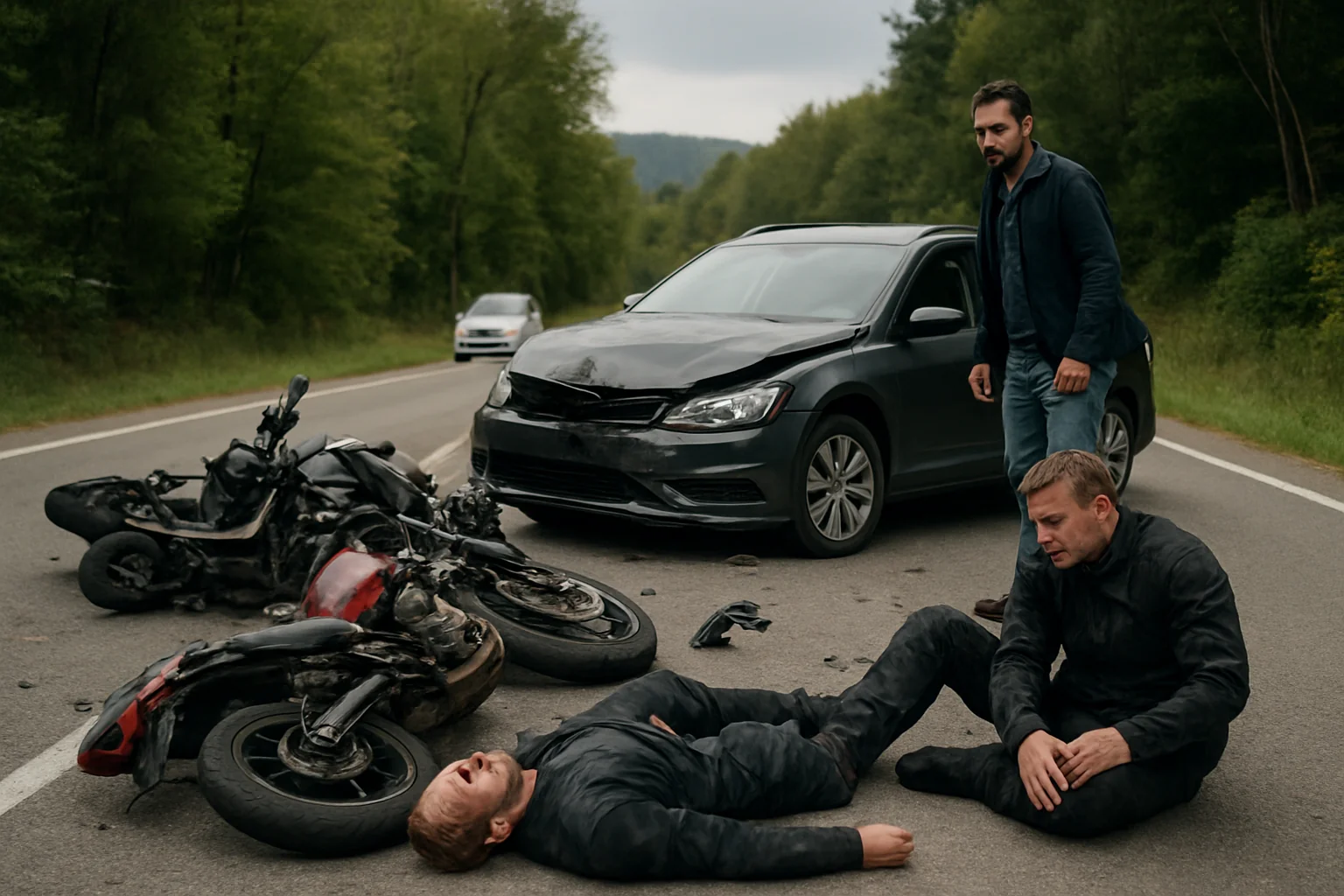 Accident în Pasul Trei Movile: Doi motocicliști răniți