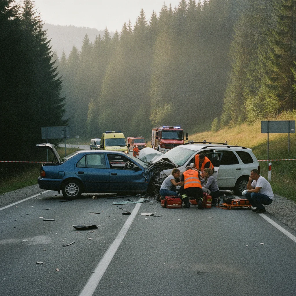 Accident în Plaiul Șarului: Cinci răniți, inclusiv un copil