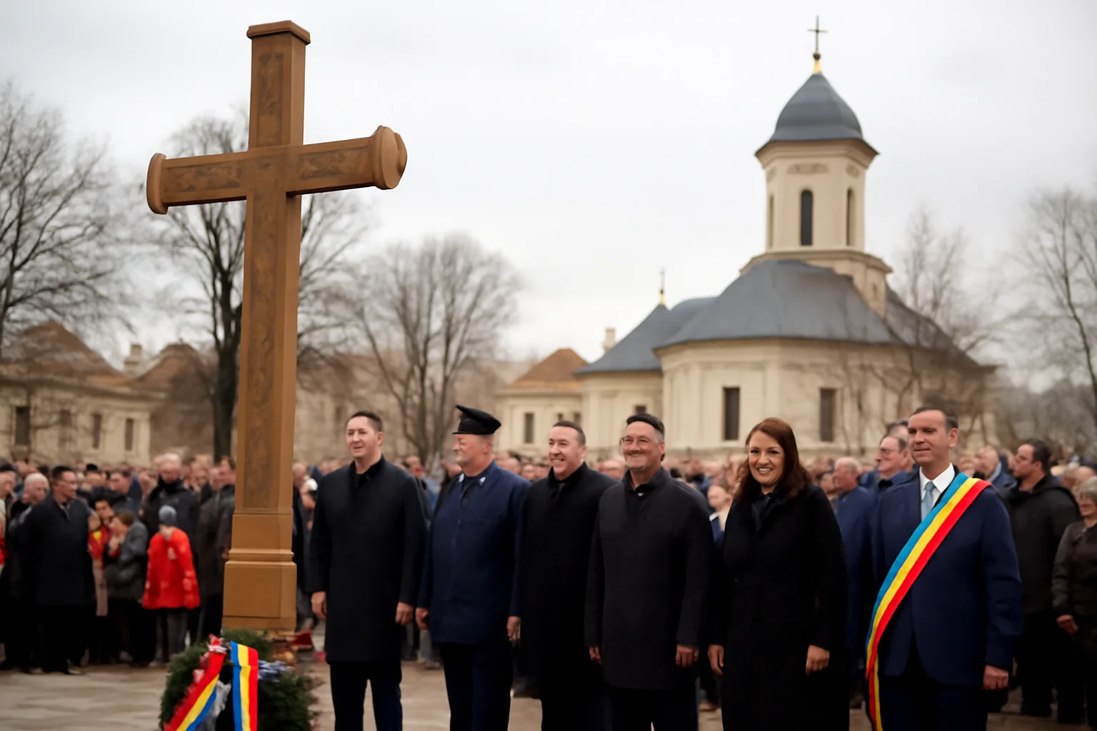 Autoritățile din Suceava au comemorat Ziua Revoluției la Troița de lângă Biserica Sfânta Înviere (FOTO)