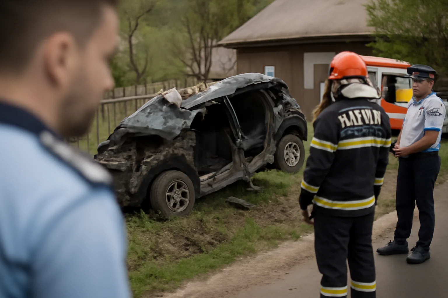 Autoturism complet distrus după coliziunea cu o autoutilitară, șoferul a decedat pe loc (foto)