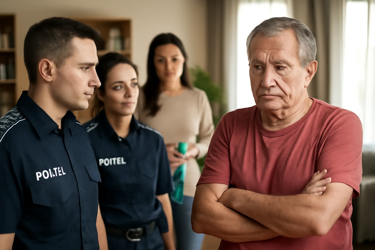 Bărbat din Slatina a chemat poliția de Ziua Națională, supărat că concubina fiului l-a pus să facă curățenie în casă
