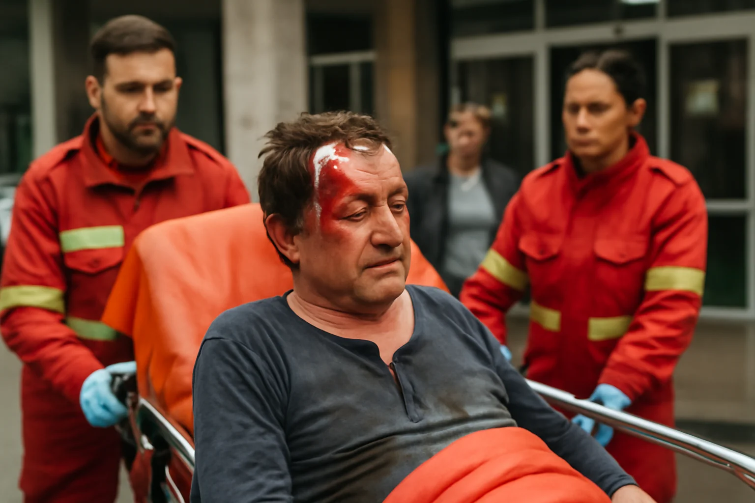 Bărbat din Suceava, bolnav psihic și beat, transportat la spital după ce și-a spart capul de pragul balconului