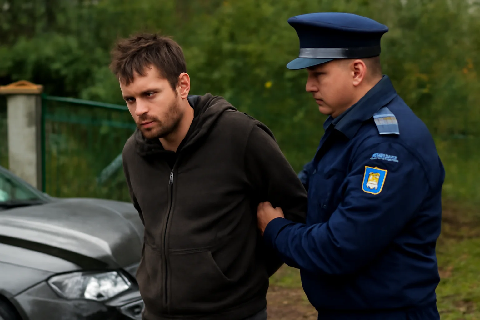 Bărbat fără permis și băut, reținut după ce a intrat cu mașina într-un gard la Iacobeni