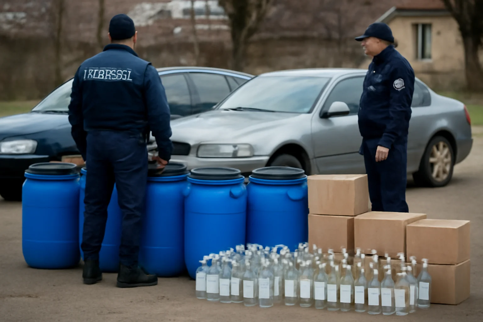 Captură de 8 tone de alcool și 2 mașini la Rădăuți