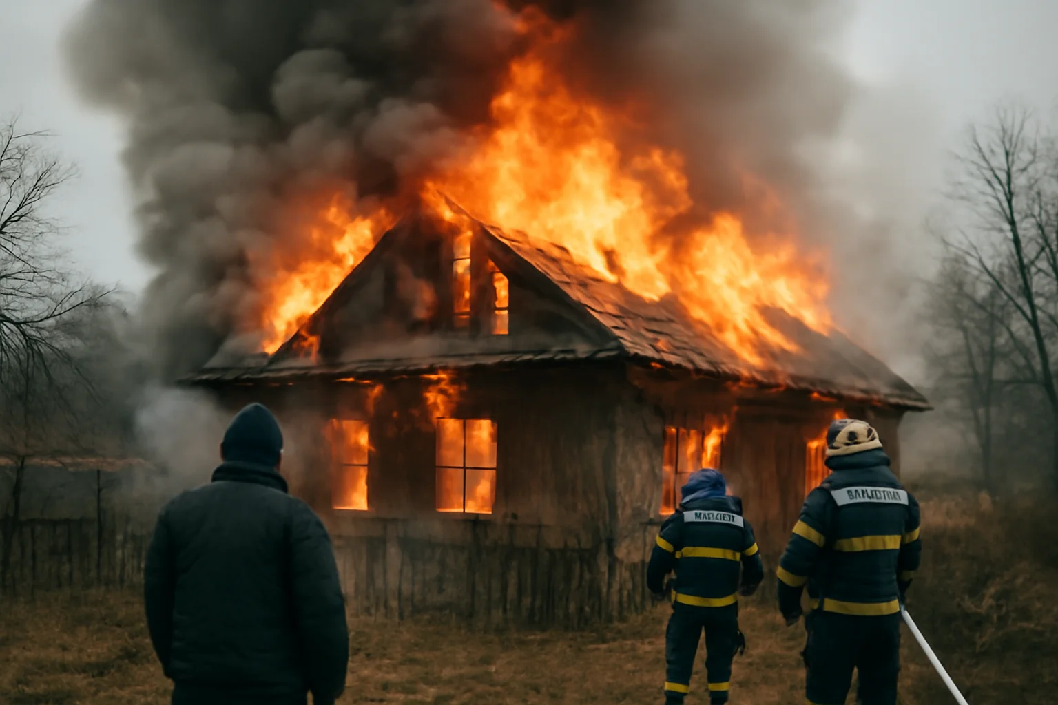 Casă grav afectată de un incendiu în comuna Arbore, județul Suceava