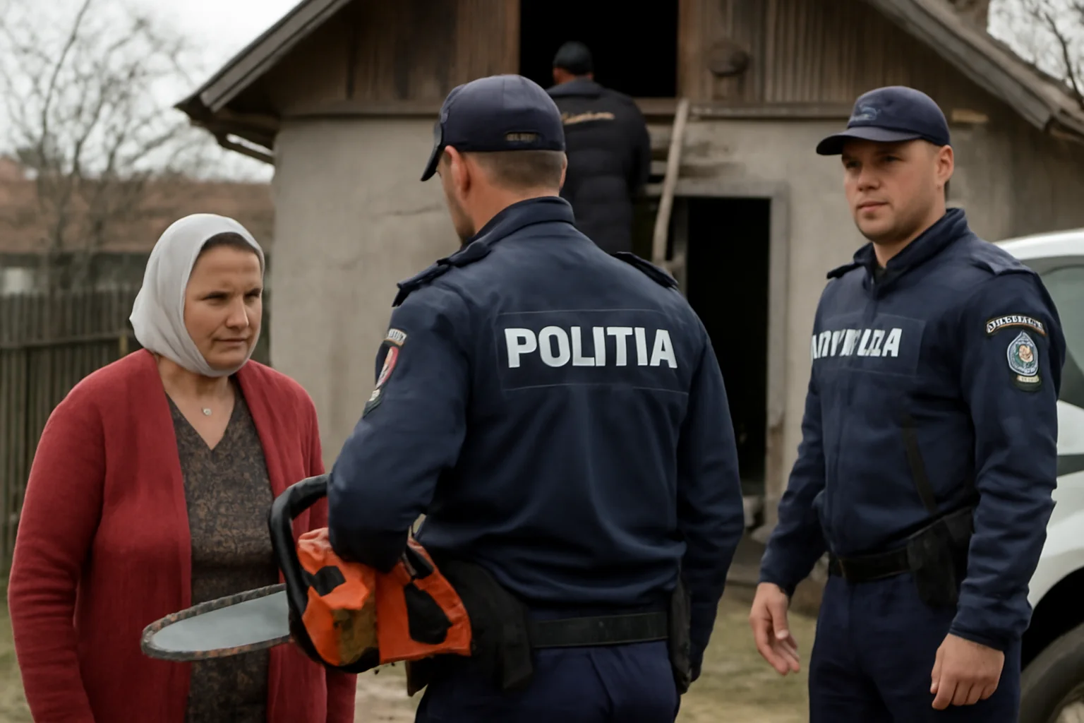 Fiu amenință cu drujba mama din Ipotești; bărbatul evacuat din pod și internat la Psihiatrie după intervenția Poliției