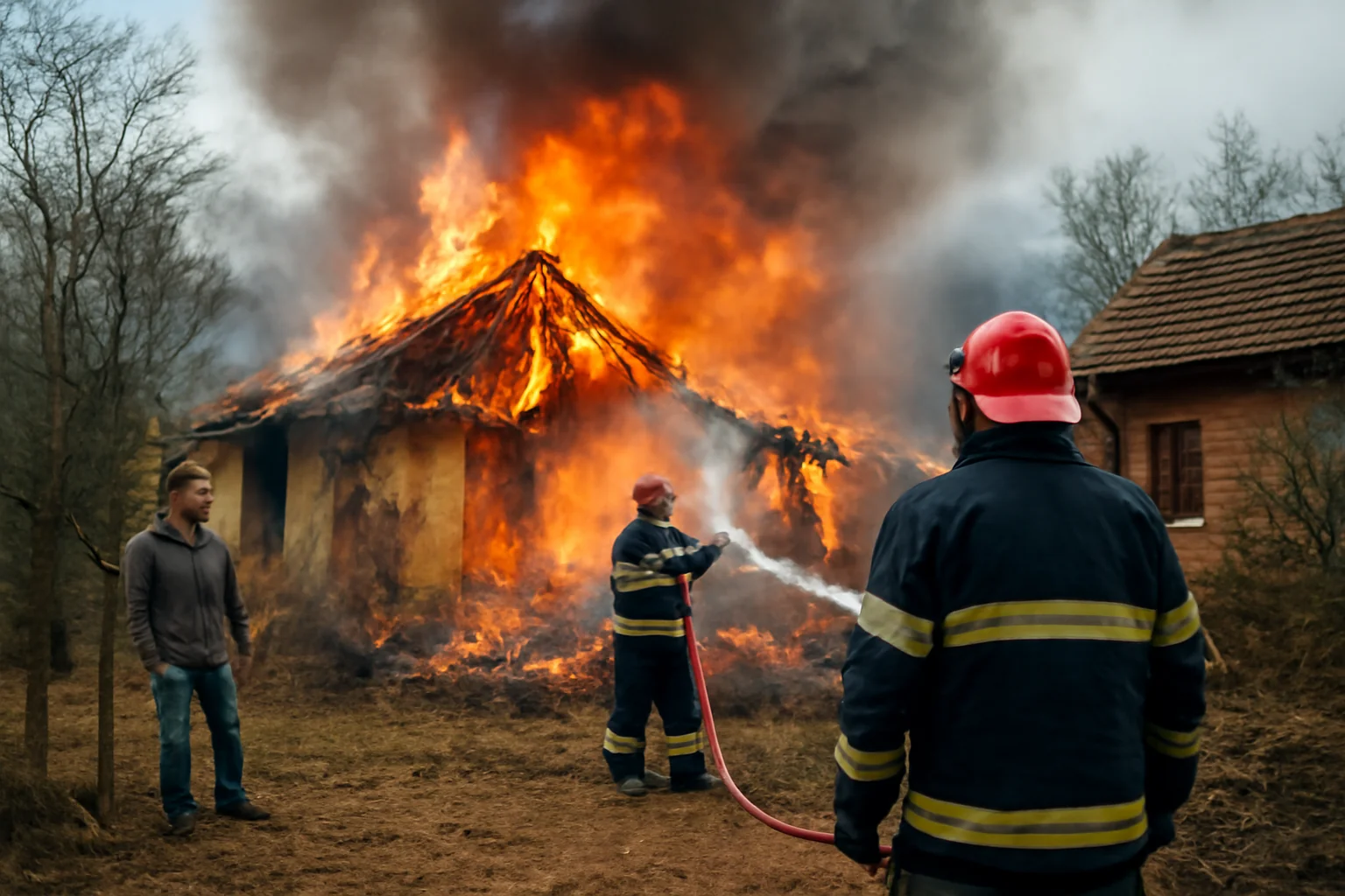 Incendiu de Revelion la o gospodărie din Măneuți, Suceava, provocat cel mai probabil de artificii