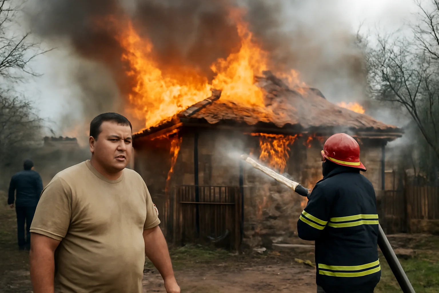 Incendiu la o gospodărie din Stroiești, județul Suceava: casă și anexe afectate