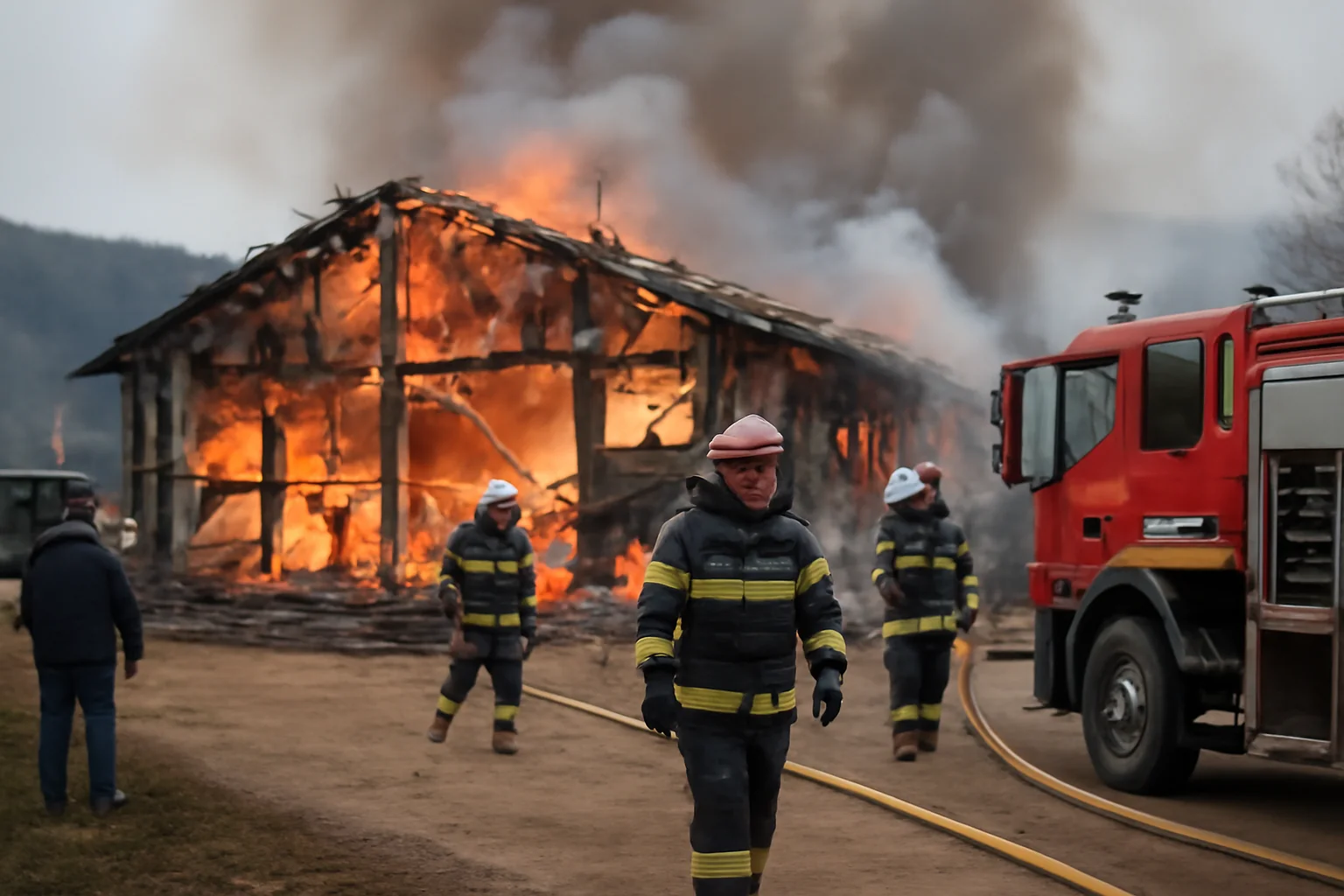 Incendiu la o hală de prelucrare a lemnului din Dorna Arini, județul Suceava, cu pagube materiale mari