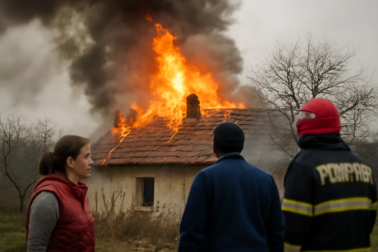 Incendiu puternic la o gospodărie din comuna Arbore, județul Suceava