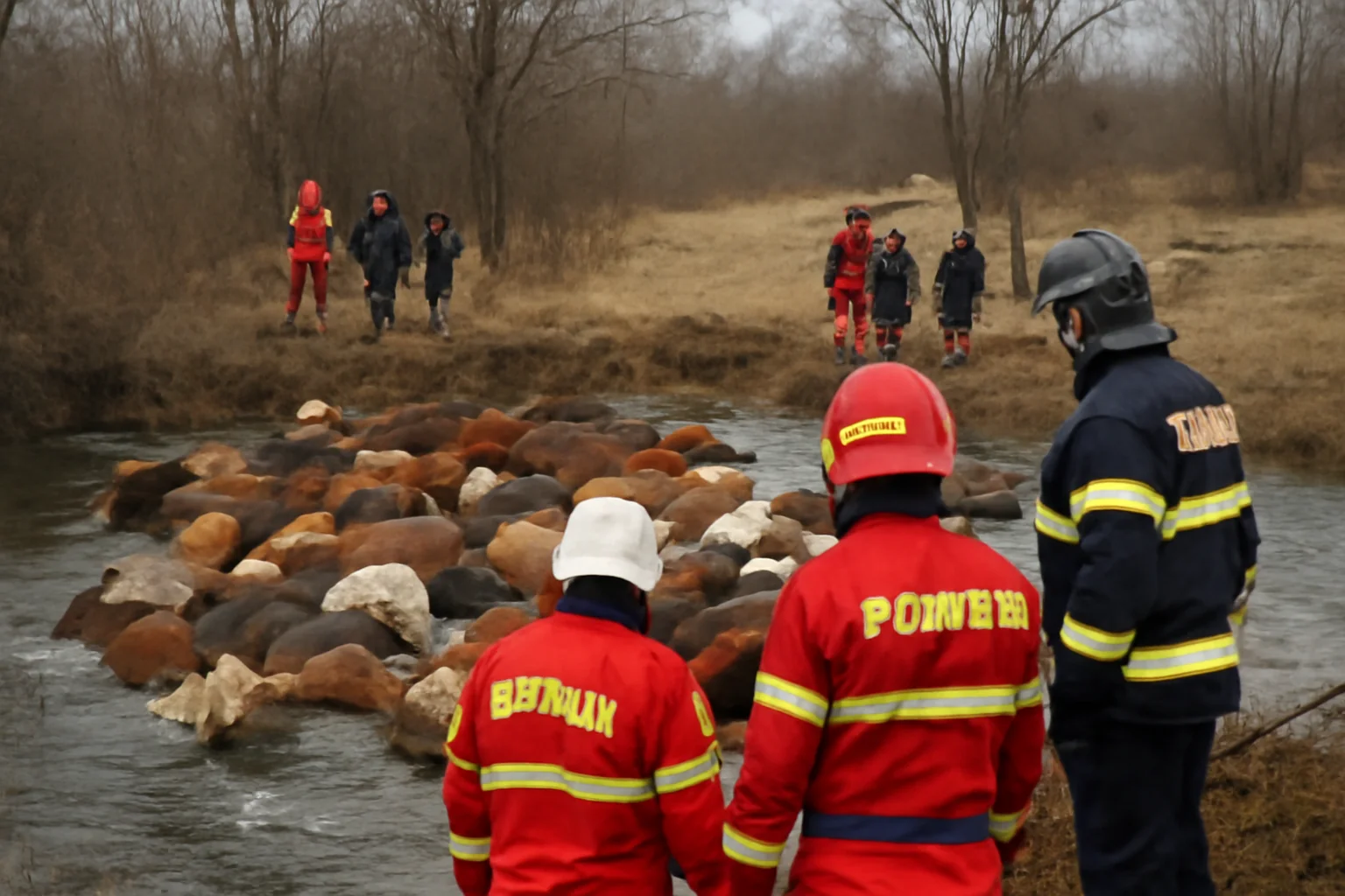 Intervenție amplă a pompierilor în Suceava pentru salvarea a 23 de vaci căzute într-un iaz la Pocoleni