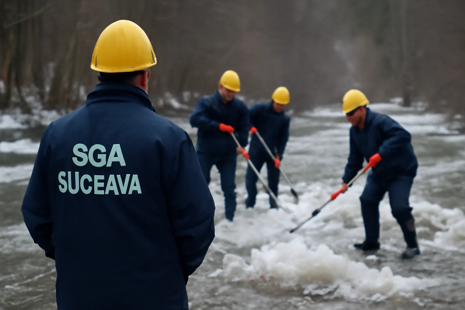 Intervenții pe râul Neagra la Suceava pentru îndepărtarea gheții în zona Ortoaia–Broșteni