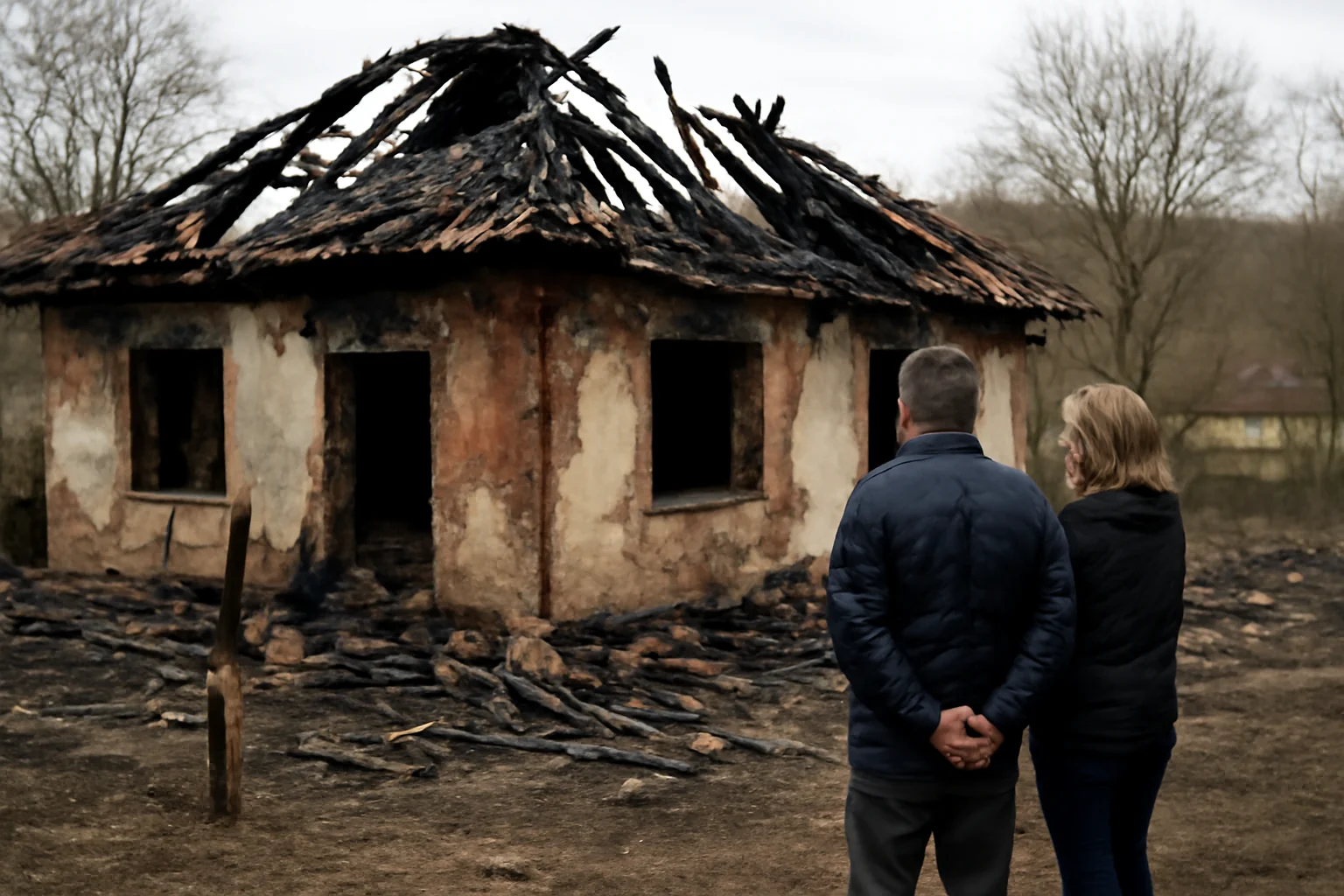 Locuință distrusă de flăcări la Stroiești, județul Suceava, în noaptea de 28/29 decembrie