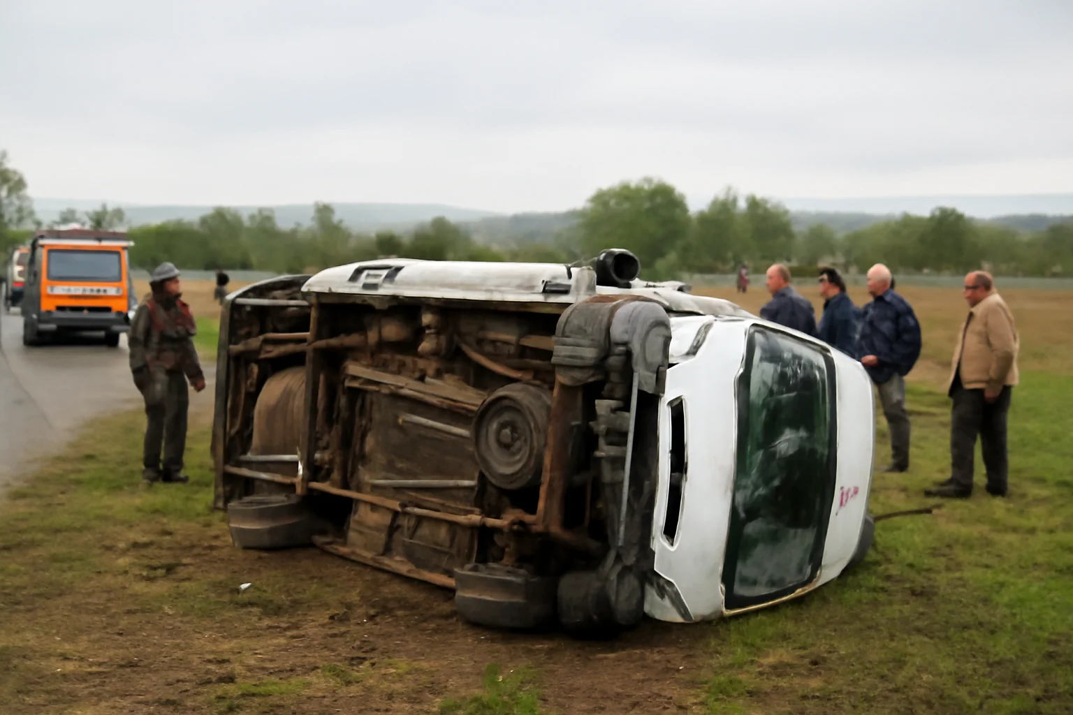 Microbuz cu 11 pasageri răsturnat la Ilișești, în județul Suceava: două persoane au ajuns la spital