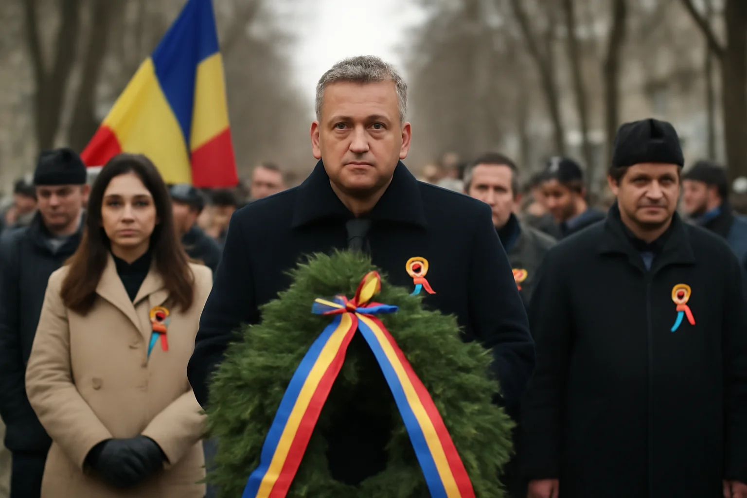 Moment festiv la Fălticeni, în județul Suceava, de Ziua Unirii Principatelor Române