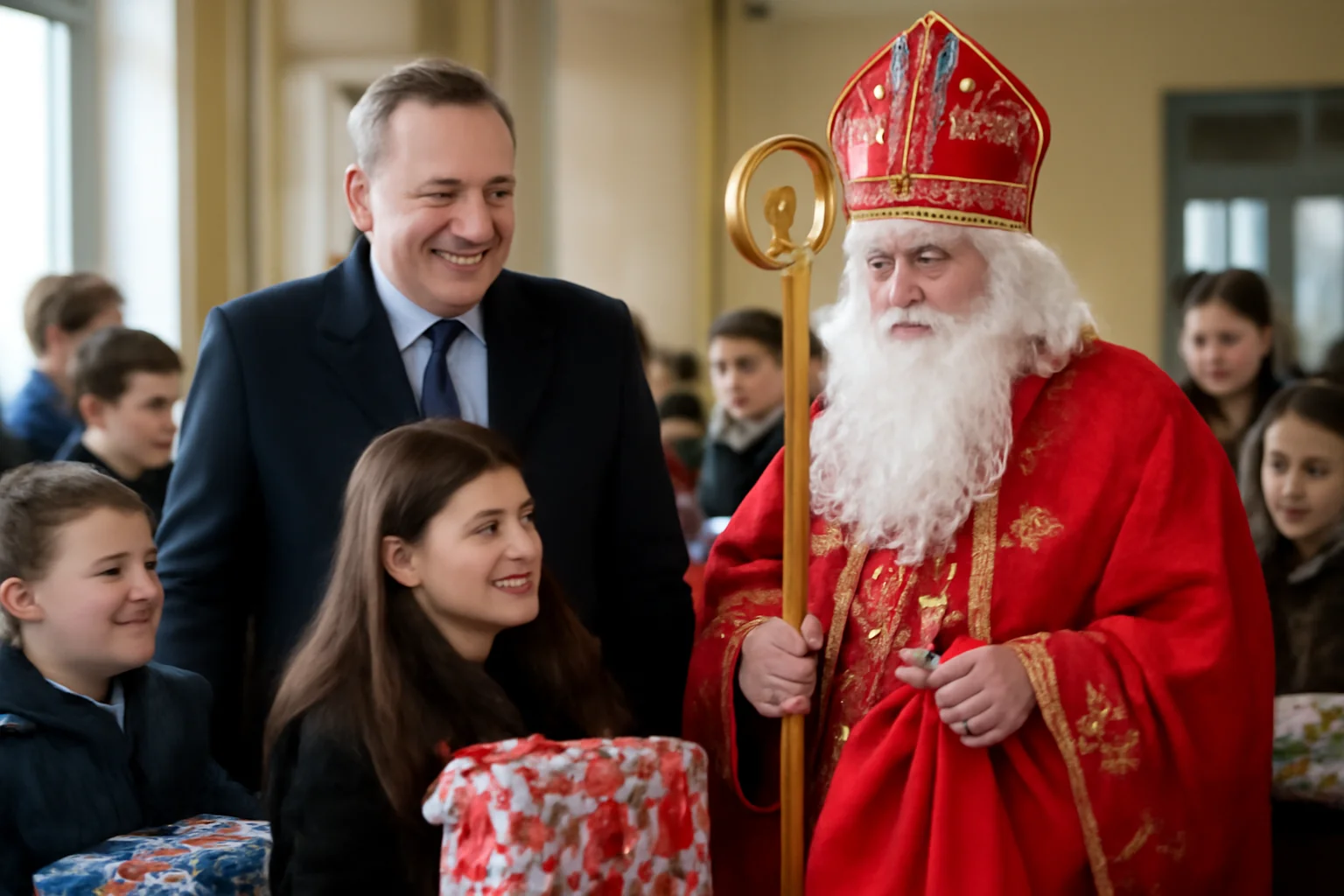 Moș Nicolae a ajuns la peste 600 de elevi din Dărmănești cu sprijinul primarului Dan Chidoveț – Cadouri oferite în școlile gimnaziale (foto)
