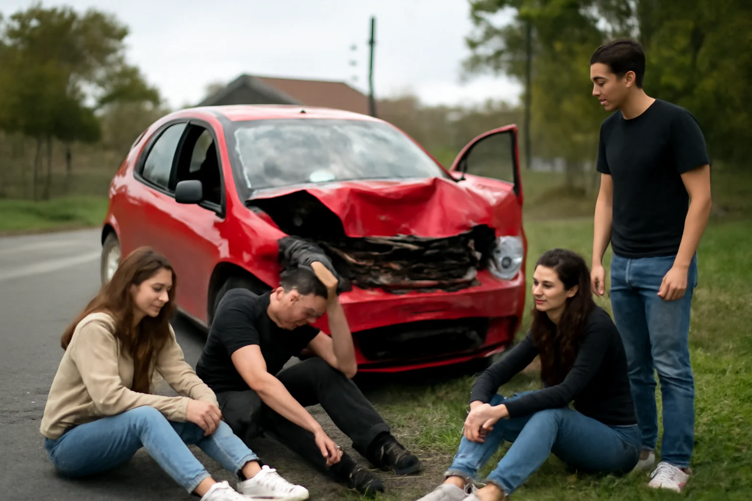 Patru tineri răniți într-un accident rutier la Buda, comuna Zvoriștea, județul Suceava