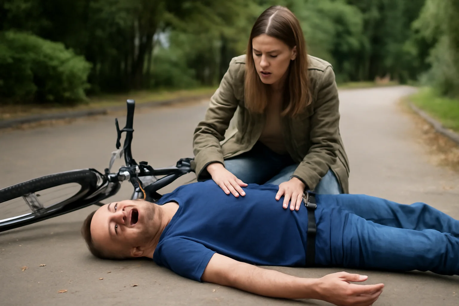 Persoană suferă criză de epilepsie și cade inconștientă în timpul plimbării cu bicicleta
