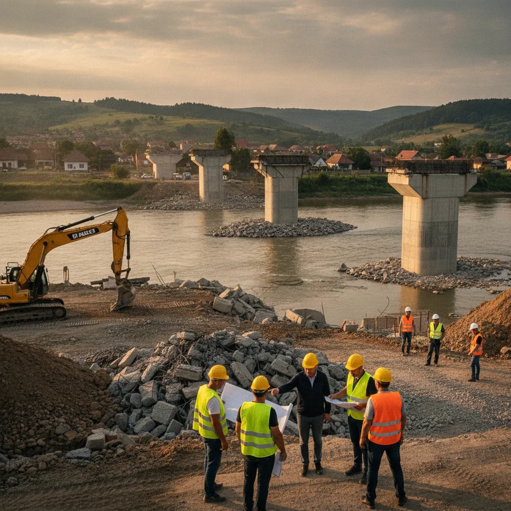 Podul dintre Cornu Luncii și Mălini, demolat: începe noua construcție