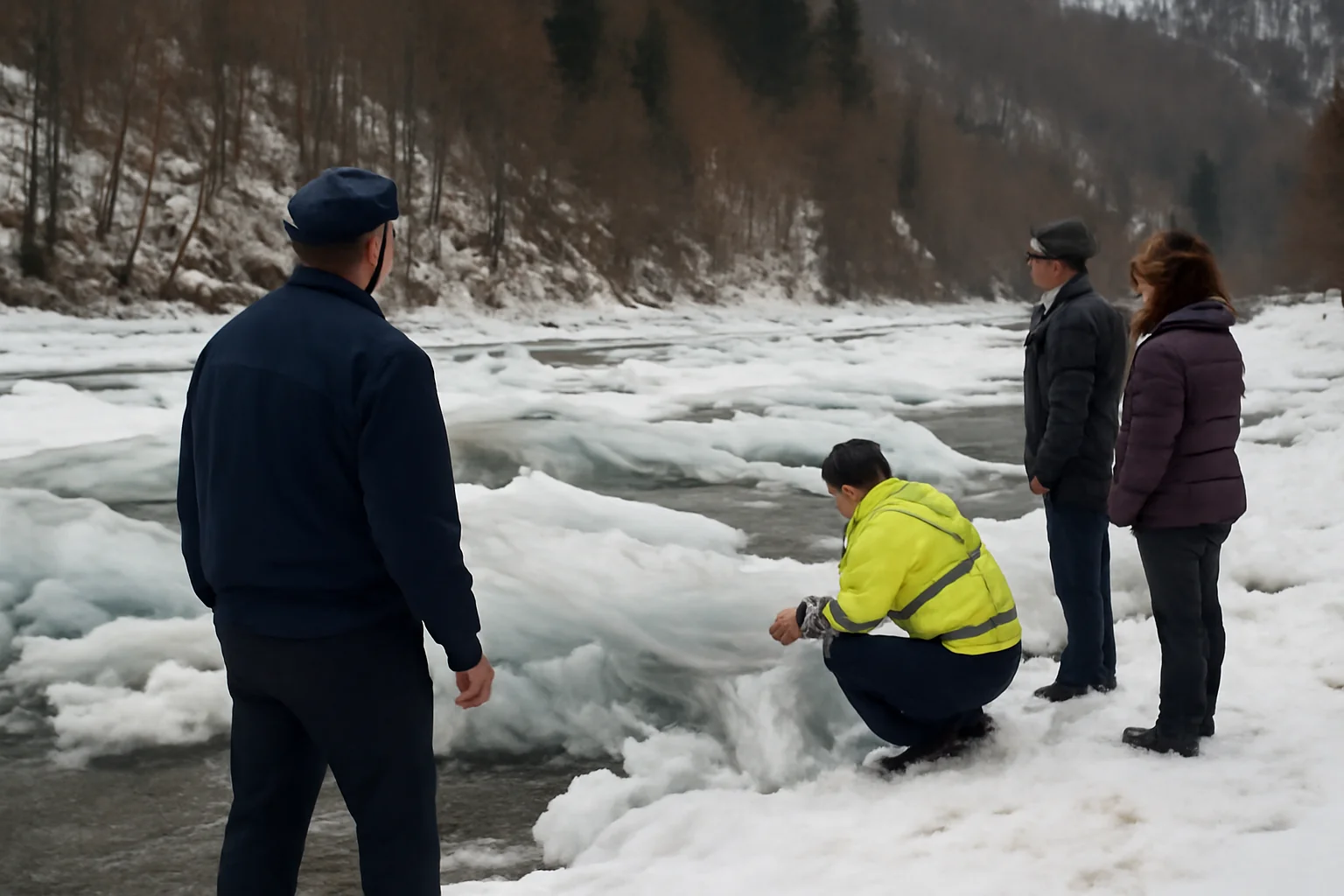 Poduri de gheață pe râul Neagra la Broșteni, intervenție rapidă a autorităților din Suceava