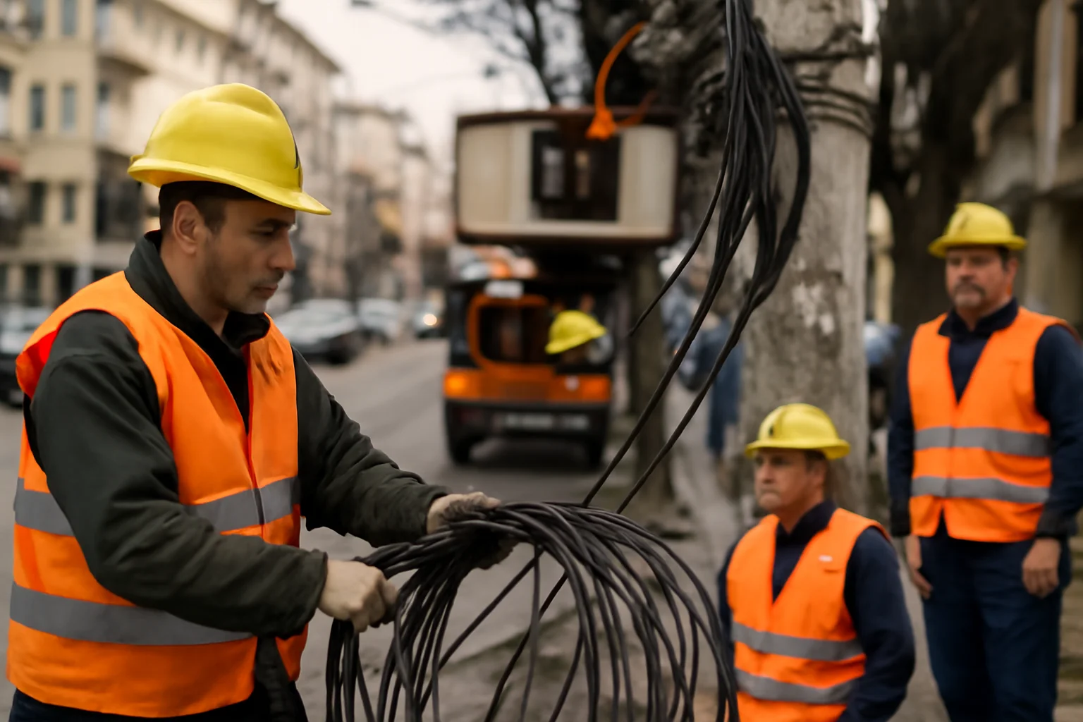 Primăria Suceava demarează înlăturarea cablurilor aeriene care afectează aspectul vizual al străzilor din municipiu (FOTO)