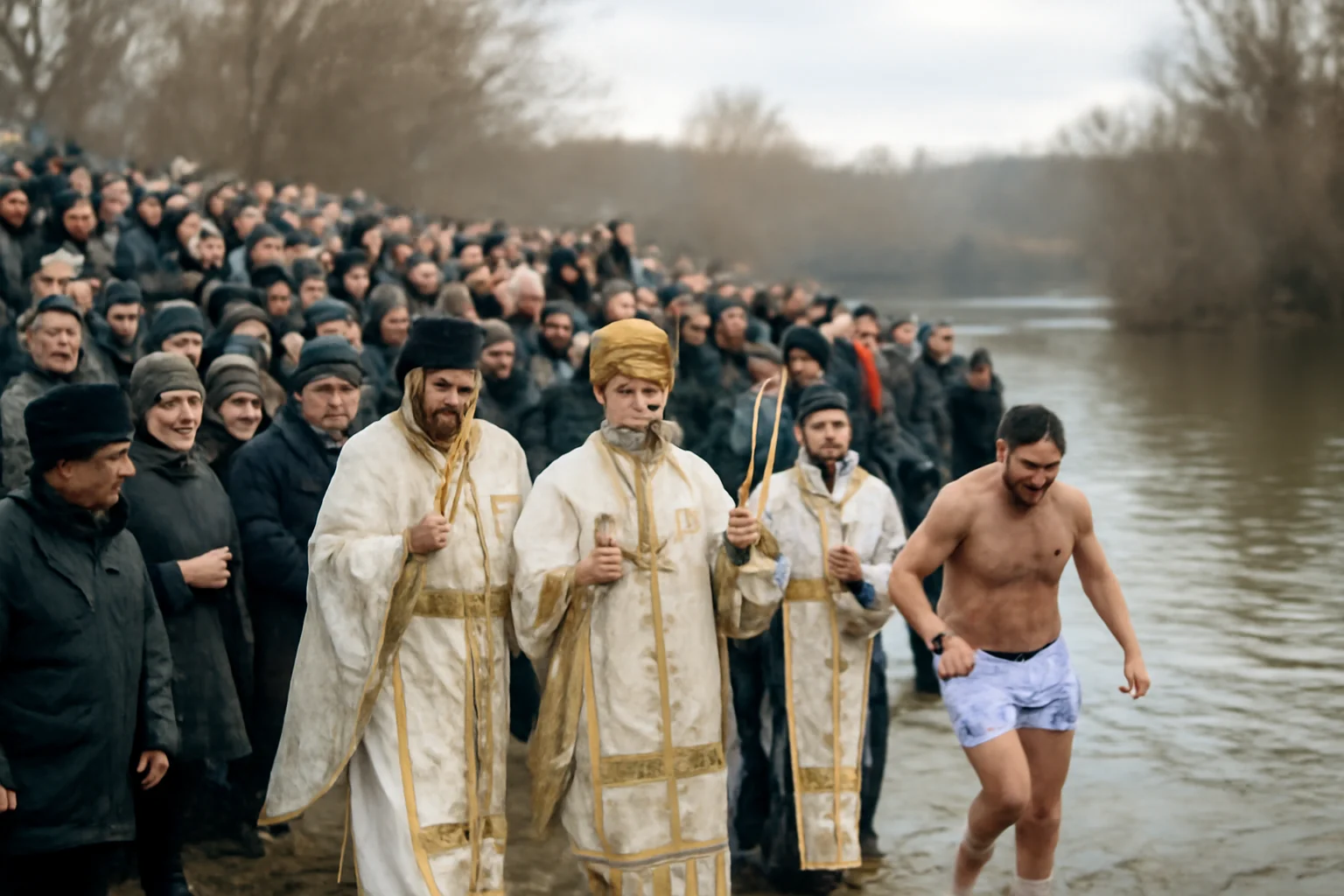 Procesiune de Bobotează la Siret, județul Suceava, cu aproape 2.000 de credincioși