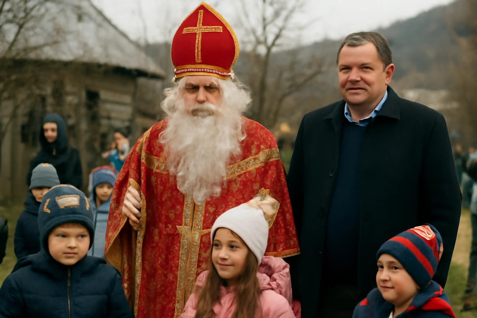 Șeful Inspectoratului Școlar Județean a adus Moș Nicolae copiilor din satele comunei Izvoarele Sucevei (foto)