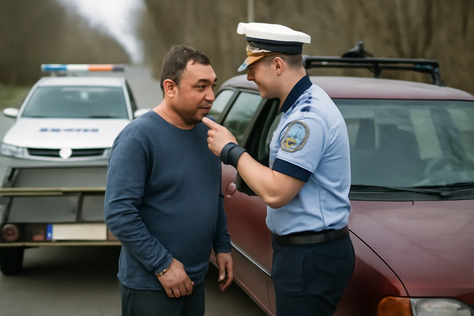 Șofer beat cu număr fals pe remorcă, prins de Poliție în timp ce conducea pe ritmurile muzicii la radio