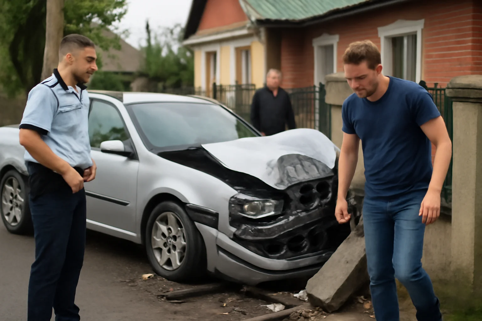 Șofer beat pierde controlul și se izbește de un parapet betonat în Liteni