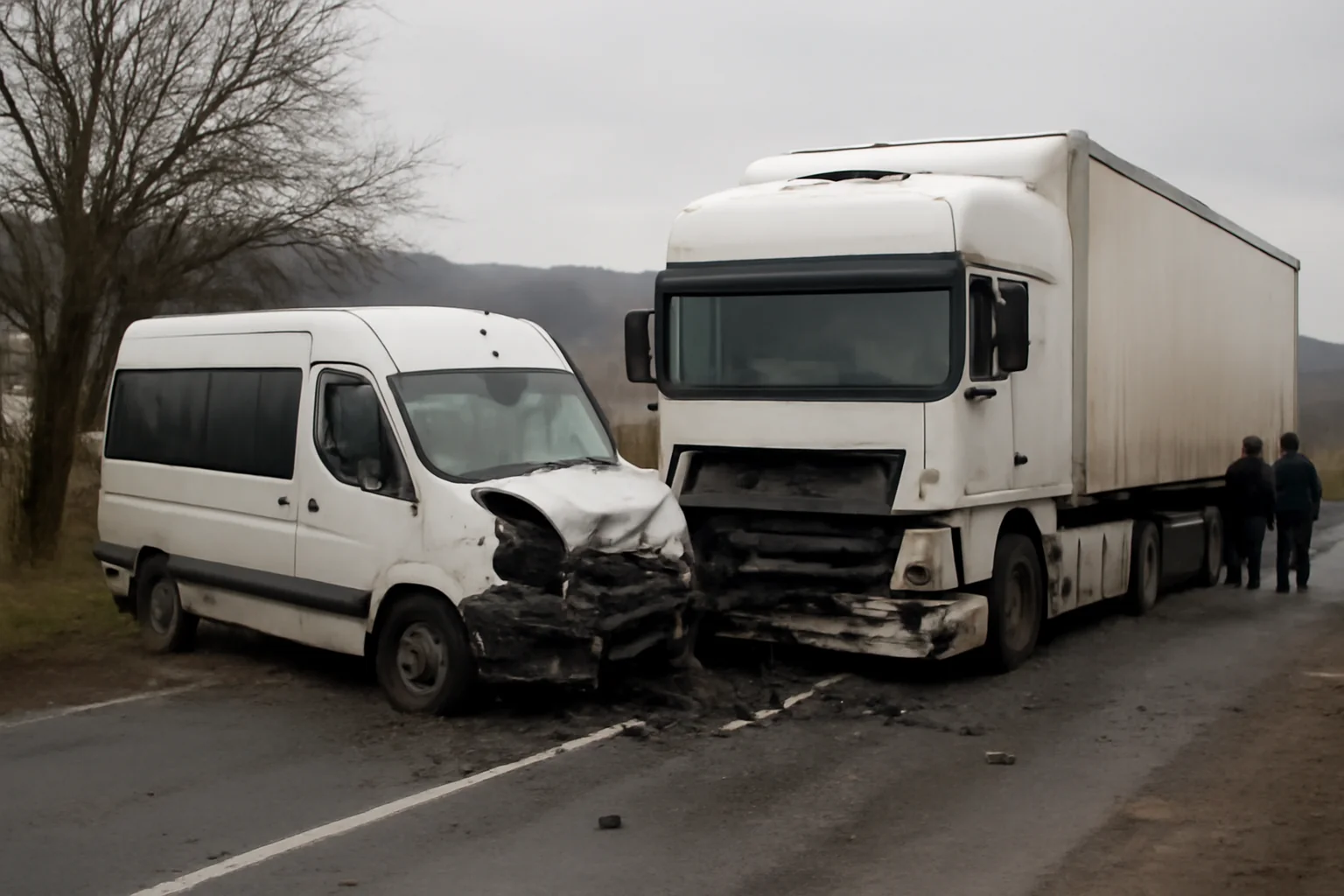 Șofer de microbuz mort într-un accident cu camion, pe un drum din județul Suceava