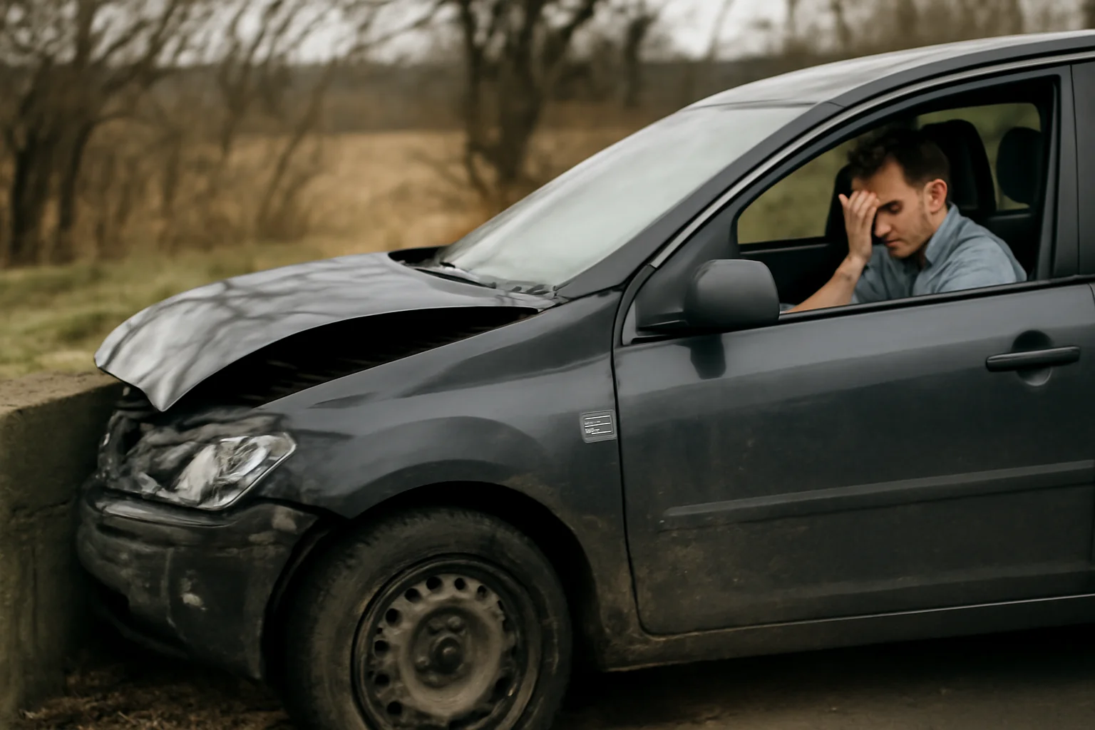 Șofer rănit într-un accident rutier în Suceava, după ce a lovit un cap de pod