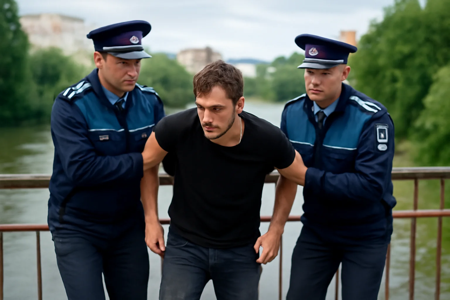 Tânăr din Suceava, preluat de medici după ce polițiștii l-au oprit să sară de pe podul peste râul Suceava