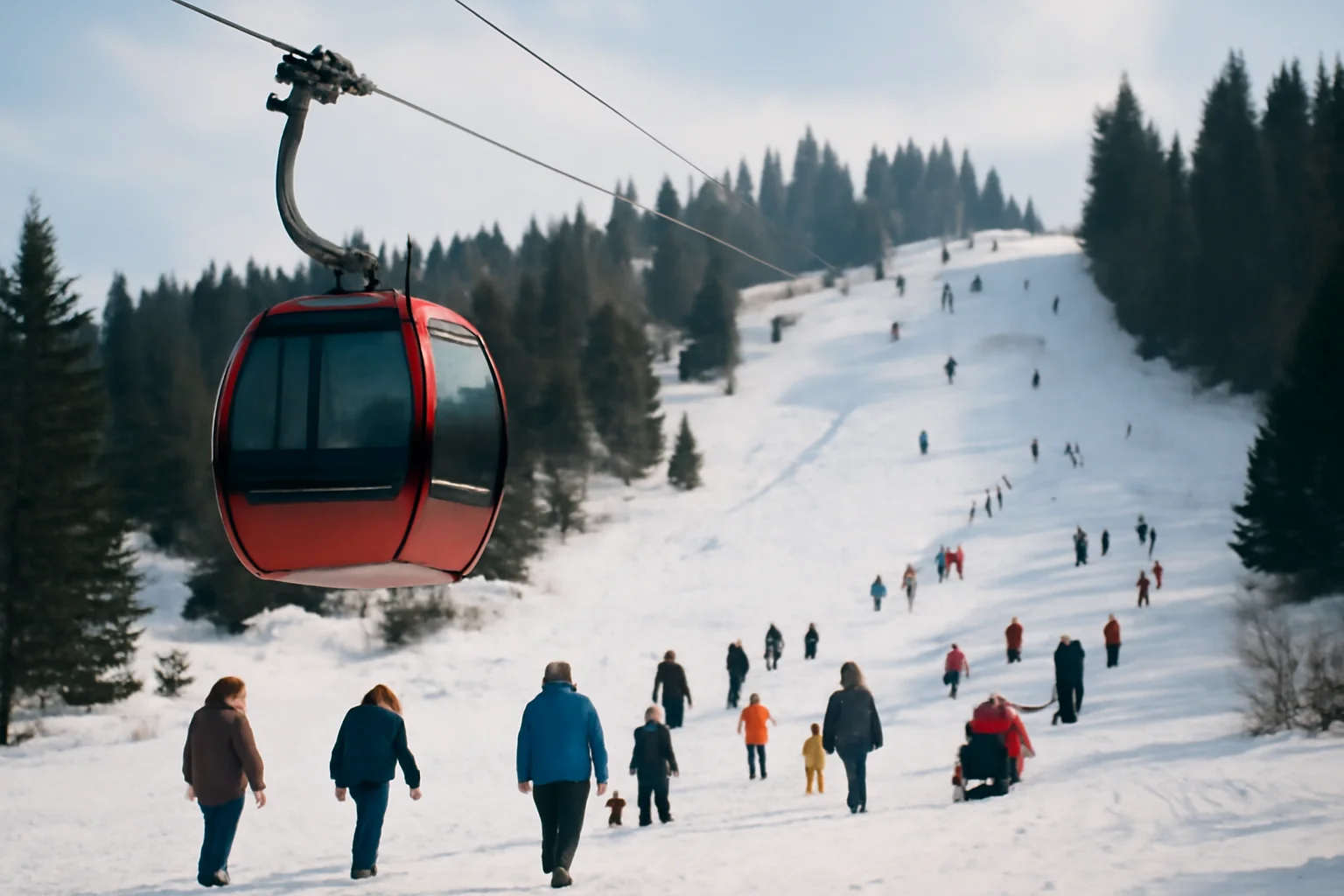 Telegondola și pârtia de sanie de pe Rarău, deschise pentru turiști în weekend la Suceava