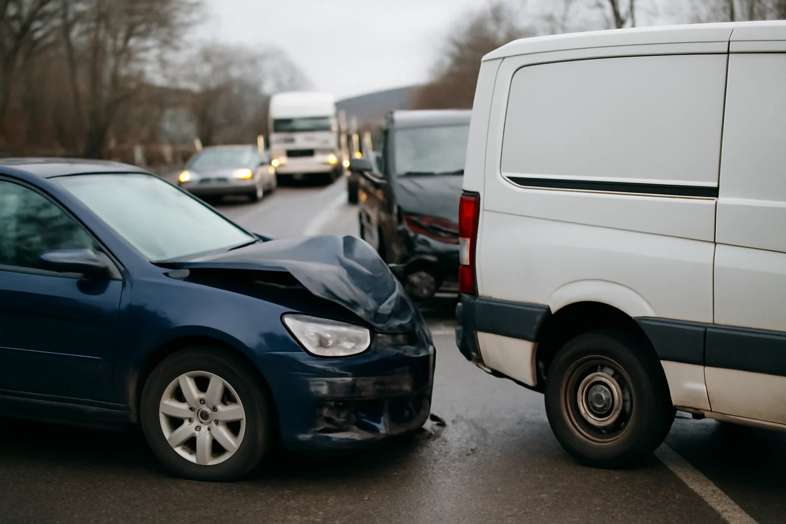 Trafic blocat pe DN2 la Dărmănești, în județul Suceava, după un accident cu trei vehicule