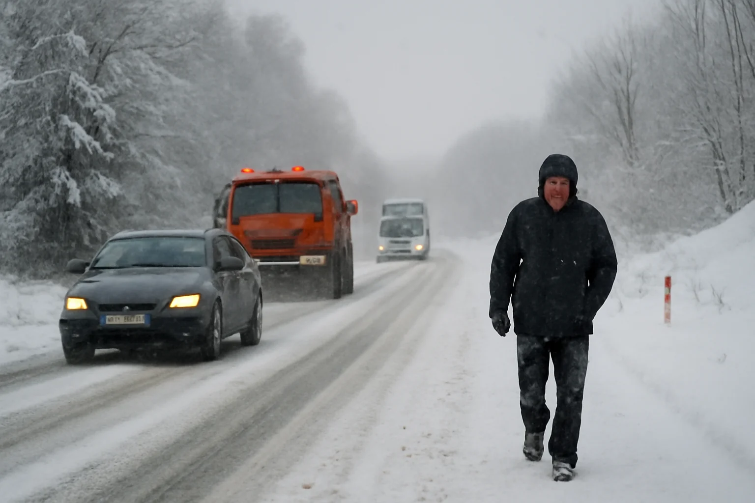 Trafic în condiții de iarnă pe mai multe drumuri din județul Suceava