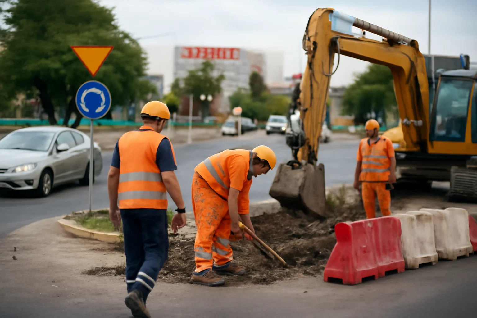 Trafic restricționat două zile la sensul giratoriu de la Galleria, intrarea în Suceava, din cauza lucrărilor