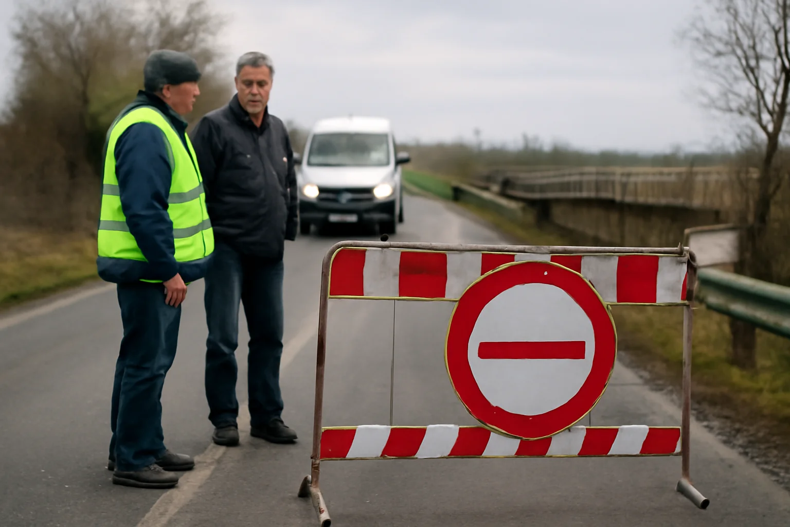 Trafic restricționat la accesul în Ostra din cauza defectării unui pod temporar