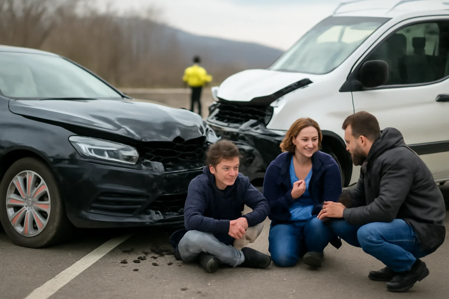 trei răniți, inclusiv un copil, după impactul dintre un autoturism și o autoutilitară