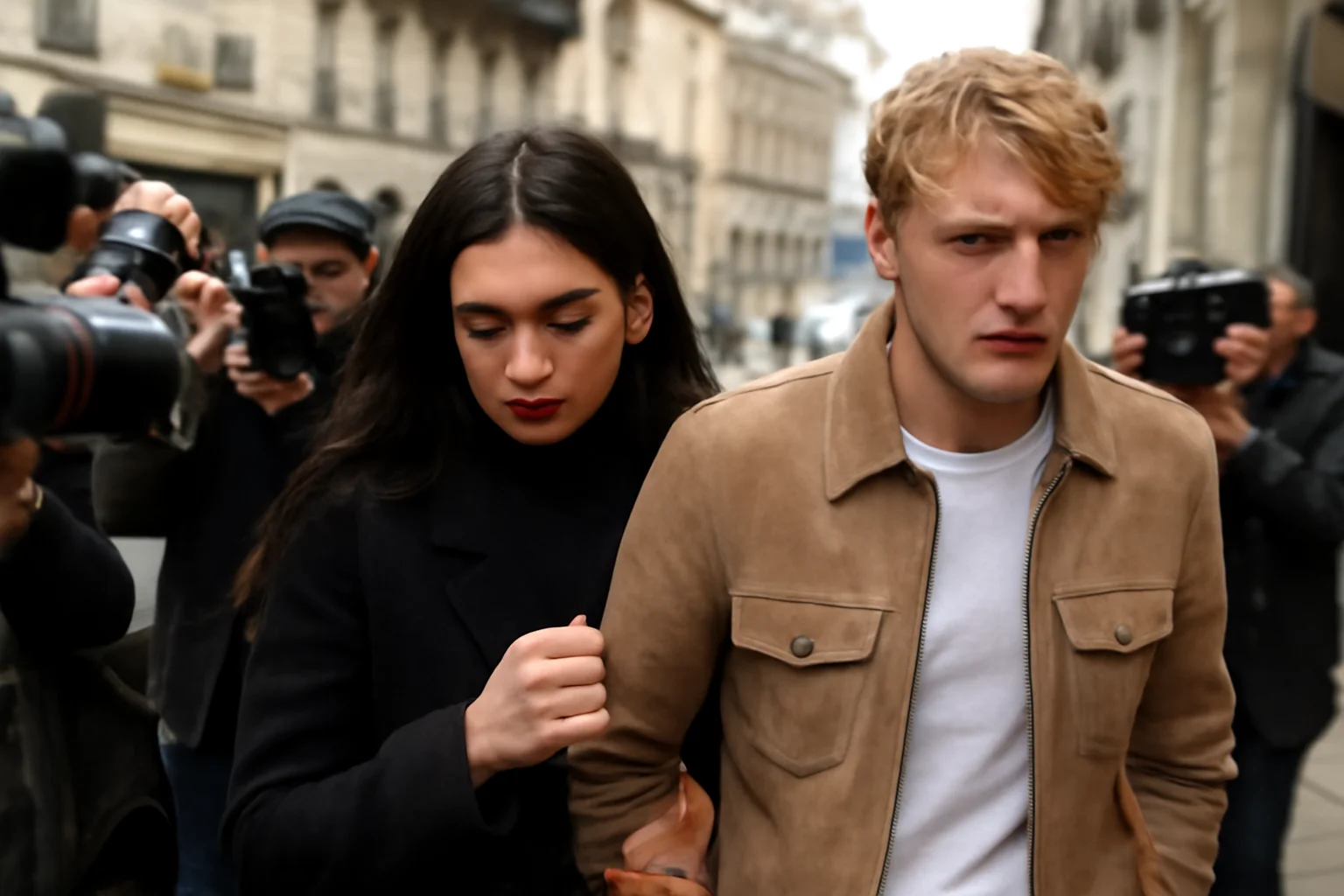 VIDEO. Paparazzi o urmăresc obsesiv pe Dua Lipa și pe logodnicul ei la Paris